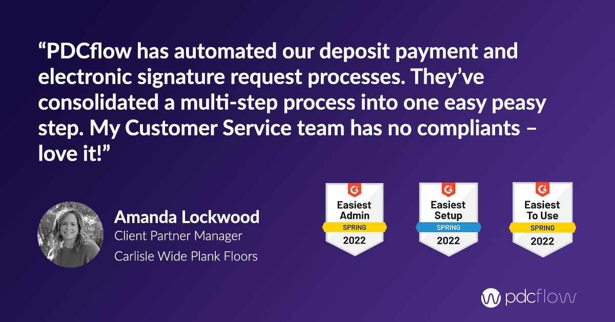 Amanda Lockwood Quote on PDCflow's automated workflow for Carlisle Wide Plank Floors