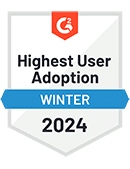 G2 Badge - Highest User Adoption - Winter 2024