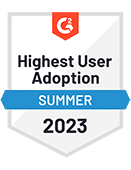 Highest User Adoption Summer 2023 G2 Badge