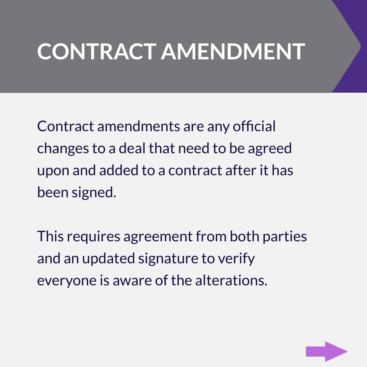 Contract Types with Definitions - Contract Amendment