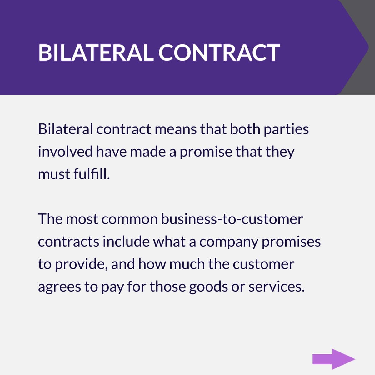 Contract Types with Definitions - Bilateral Contract