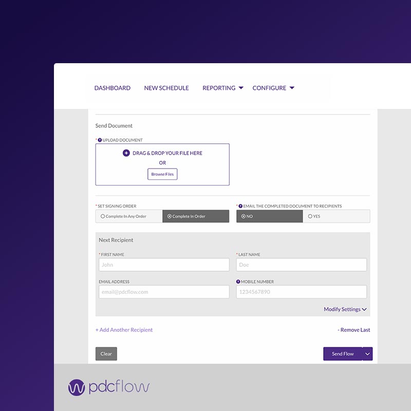 PDCflow flexible workflows for eSignatures and Payments